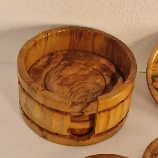 Juego 6 posavasos madera natural