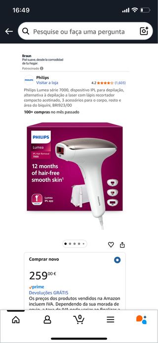 Depiladora Philips Lumea Serie 7000 IPL