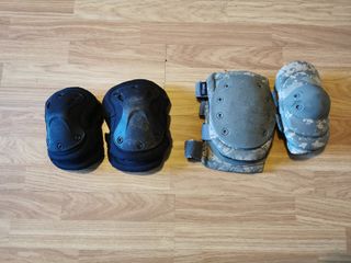 2 Pares protecciones Tácticas Airsoft (Negras+ACU)