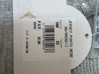 Jersey bebé con etiqueta