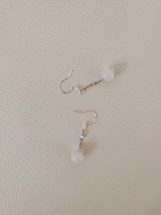 Pendientes Plata Cuarzo Rosa Elegantes