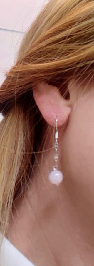 Pendientes Plata Cuarzo Rosa Elegantes