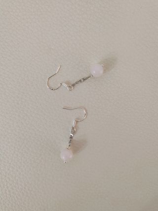 Pendientes Plata Cuarzo Rosa Elegantes