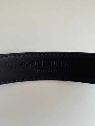 Cinturón Saint Laurent Negro Hebilla Dorada