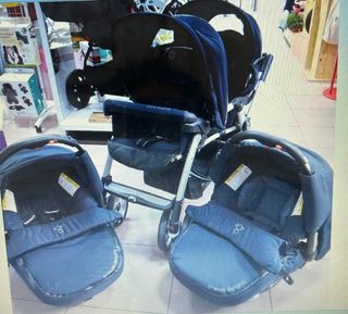 Cochecito Gemelar Jane Azul Marino