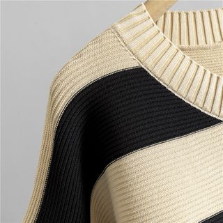 Conjunto de punto mujer beige y negro