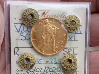 50 Lire d'oro 1933 XI - Rara
