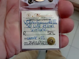 50 Lire d'oro 1933 XI - Rara