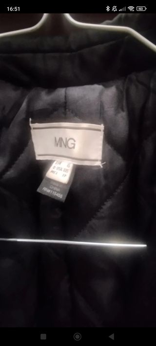 Gabardina Mango Negra Talla XS