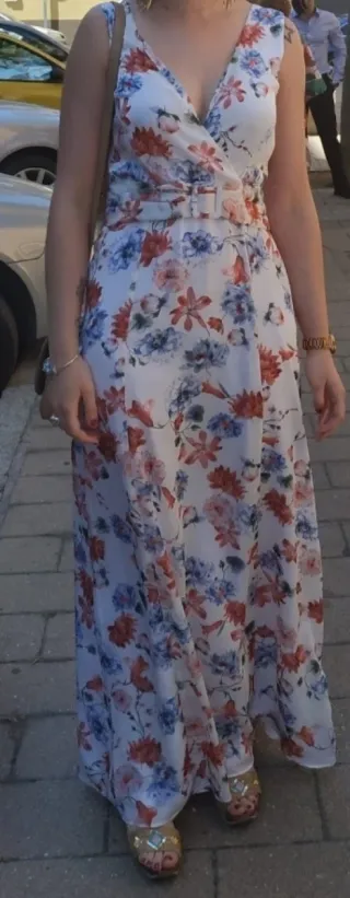 Vestido largo estampado floral