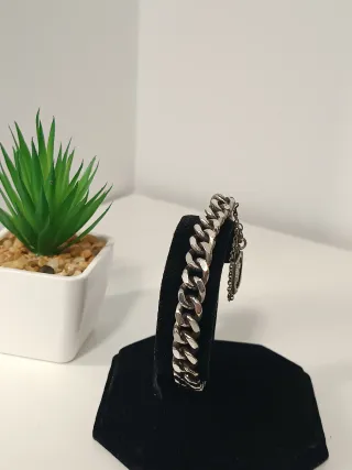 Cadena Plata Ley Maciza, pulsera