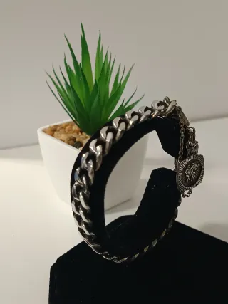 Cadena Plata Ley Maciza, pulsera