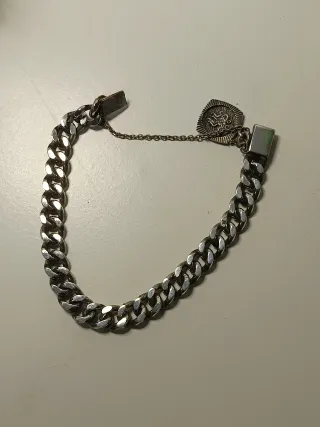 Cadena Plata Ley Maciza, pulsera