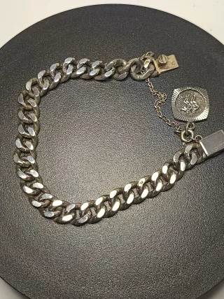 Cadena Plata Ley Maciza, pulsera