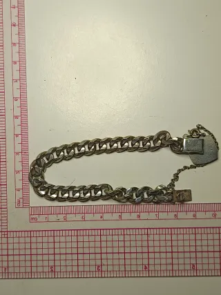 Cadena Plata Ley Maciza, pulsera