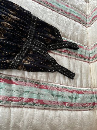 Vestido largo mujer negro y dorado