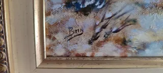 Pintura al óleo de paisaje invernal