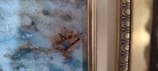 Pintura al óleo de paisaje invernal