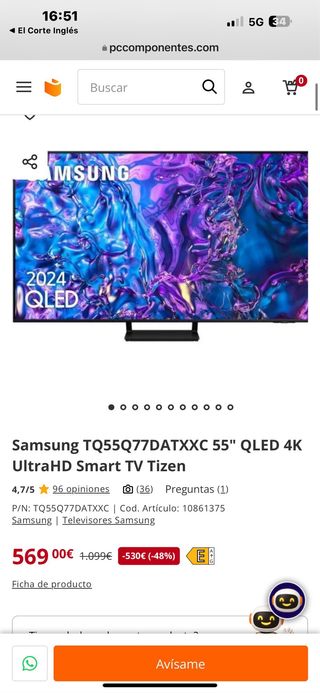 Samsung QLED 55 TQ55Q77DATXXC 4K