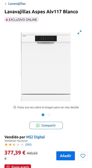 Lavavajillas Aspes ALV117 Blanco