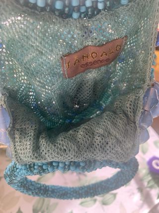 Bolso de mano abalorios azul