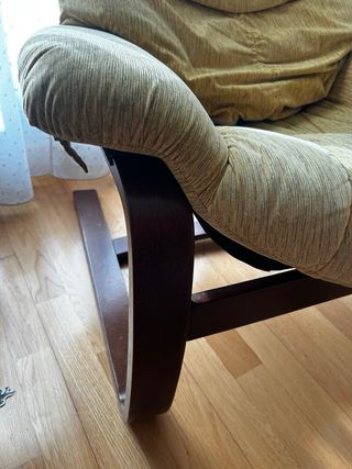 Sillón individual tela y madera