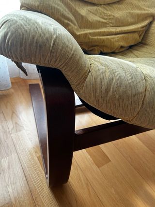 Sillón individual tela y madera