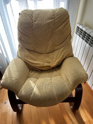 Sillón individual tela y madera