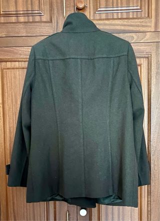 Abrigo lana Anne Klein verde khaki talla L