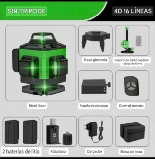 Nivel Láser 4D 16 Líneas con Accesorios