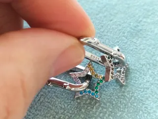 Pendientes aro estrella plata de ley