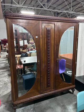 Armario clásico madera 2 puertas con espejos