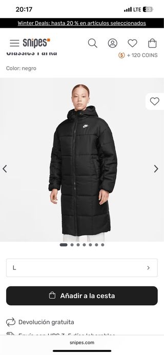 Abrigo plumífero largo Nike Therma-fit