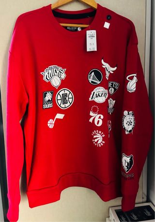Sudadera Hollister NBA Roja Talla L. NUEVA