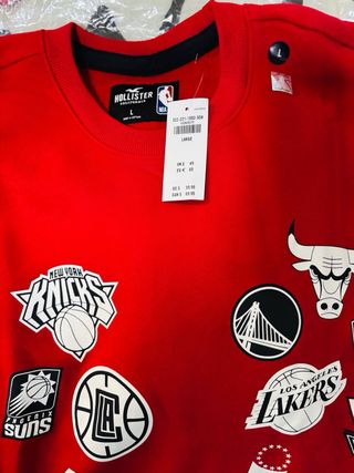Sudadera Hollister NBA Roja Talla L. NUEVA