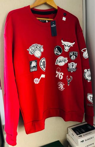 Sudadera Hollister NBA Roja Talla L. NUEVA