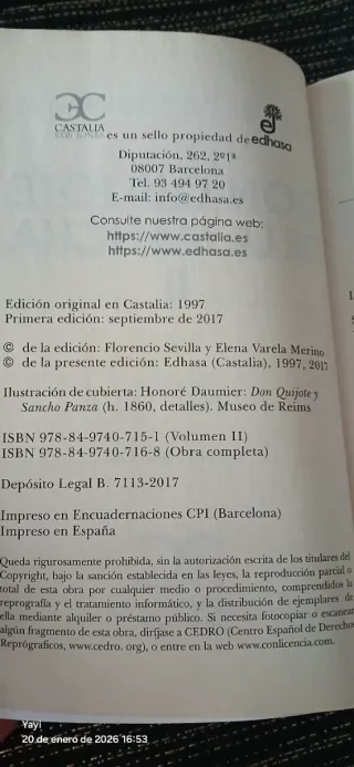 Don Quijote de la Mancha I - II [2 Vols.] (Cast...