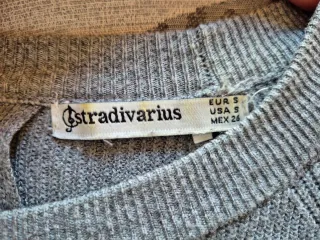Stradivarius Jersey gris corto Cropped Overside