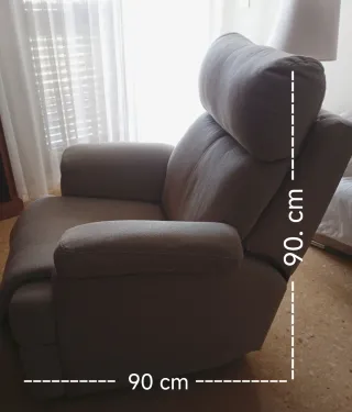 Sillón relax tela beige claro