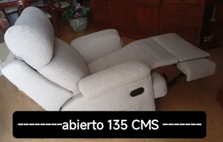 Sillón relax tela beige claro