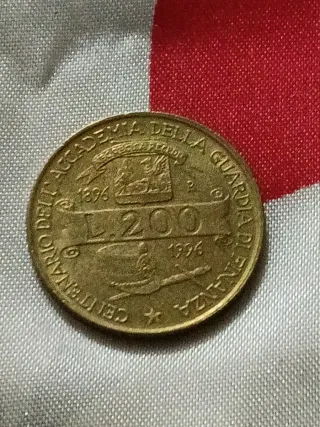 Moneta L.200 Accademia Guardia Finanza 1996