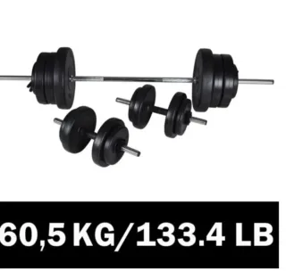 Barra + 2 Mancuernas 60,5 Kg