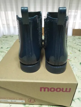 Botas de agua niña azul con brillos