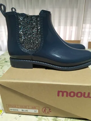 Botas de agua niña azul con brillos
