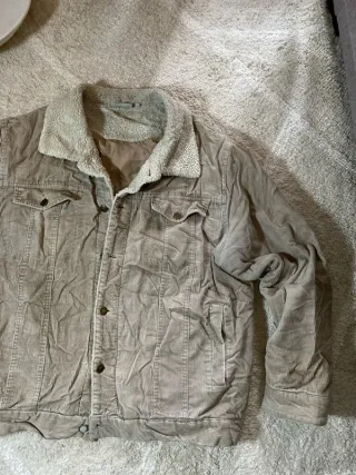 Chaqueta bomber beige retro L