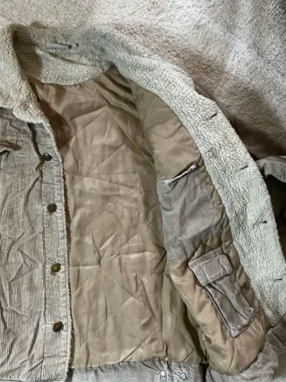 Chaqueta bomber beige retro L