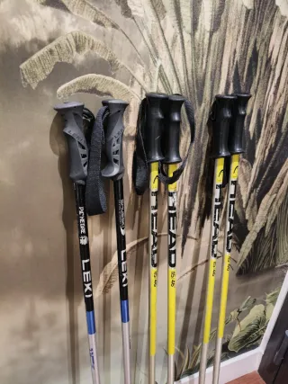 Lote 3 Bastones Esquí Leki y Head 115cm