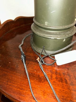 Lámpara de mesa Metalarte verde y beige