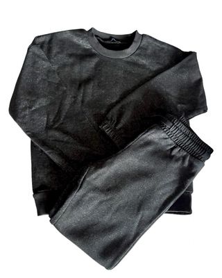 Tuta Tezenis bambina nera brillantini 5/6 anni