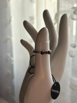 Anillo Pandora Lazo Rojo Blancanieves